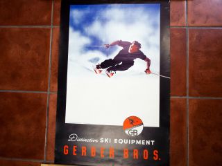 Vintage Ski Poster Gerber Bros Seattle Steve Bradley 1935 Dick Durrance