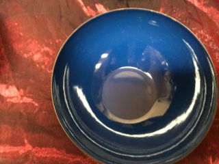 Set of 6 Vintage Cathrineholm Dark Blue Enamel Lotus Bowls 5