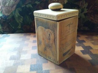 Vintage Scrimshaw Style Ship Polar Bear Seal Walrus Whale Sailboat Covered Box