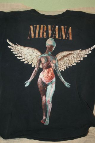 1993 Nirvana In Utero Concert Tour Shirt Brockum L Rare