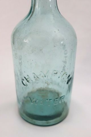 Antique Rare Champion Spouting Spring Saratoga York Water Vtg Glass Bottle 7