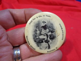 Antique Advertising Pocket Mirror Good For 5 Ct 