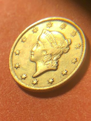 RARE 1853 C Charlotte NC United States $1 Dollar Gold Coin 4