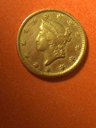 RARE 1853 C Charlotte NC United States $1 Dollar Gold Coin 5