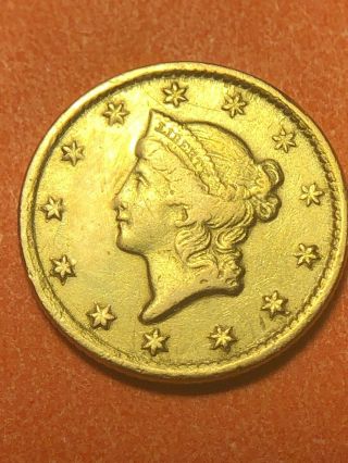 RARE 1853 C Charlotte NC United States $1 Dollar Gold Coin 7