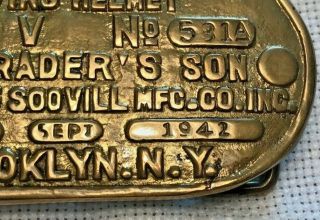 1942 US NAVY DIVING HELMET MARK V BELT BUCKLE A.  SCHRADER ' S SON 5