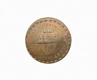 Middlesex 1797 London & Westminster Hospital Penny Token - Dh85 - Rare Unc