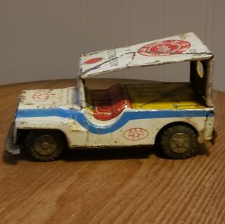 Vintage Tin Friction Toy Aaa Automobile Club Service Patrol Car