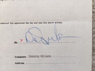 Dennis Wilson - RARE SIGNED 