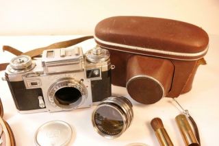 Vintage Contax IIIA Rangefinder w/Sonnar 50mm 1:1.  5 Lens,  Accessories No Resv 2