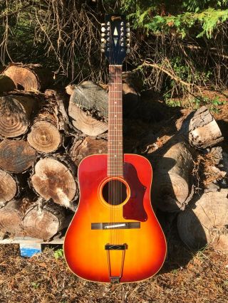 1969 Vintage Gibson B 45 12 String Acoustic Guitar Sunburst