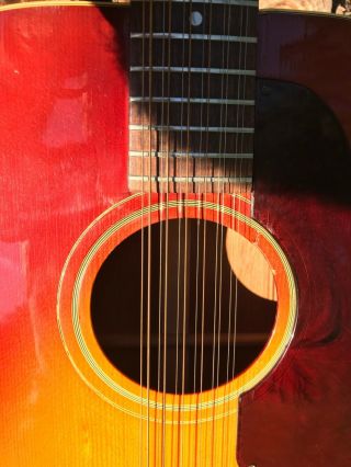 1969 Vintage Gibson B 45 12 String Acoustic Guitar Sunburst 4