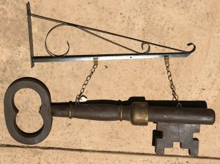 Gigantic 54 " Vintage Locksmith Key Trade Sign Obo