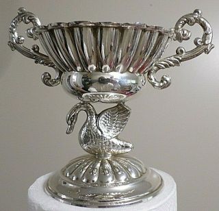 Stunning Sterling Silver Salt / Honey Cup Bowl,  Gorgeous Swan Design