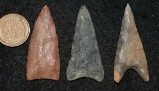 3 Quality Sahara Neolithic Triangular Tools,  Color