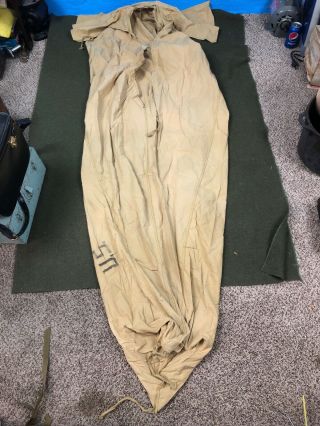 Ww2 U.  S.  Army Sleeping Bag Cover Khaki
