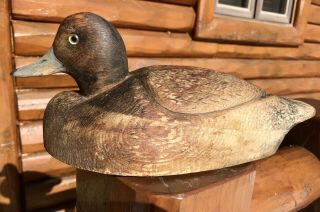 Vintage Jim Kelson Hen Bluebill Duck Decoy Paint “heart” Wings