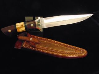 Vintage Rare One Of A Kind Norman P.  Bardsley Custom Fighting Knife And Sheath