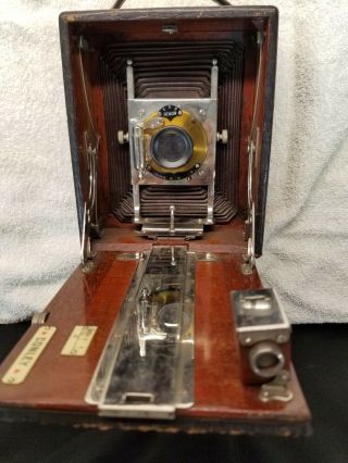 Vintage Conley Folding Camera - - 5 " X 6 " Case - - 4 " X 5 " Camera - - With Case/plates