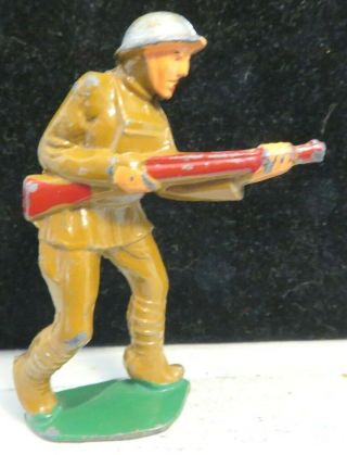 Vintage Manoil Lead Toy Soldier With Gun Charging M - 063 Paint