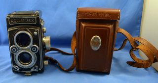 Vintage Rolleiflex Dbp Dbgm Tlr Camera W/ Zeiss Tessar And Heidosmat Lenses