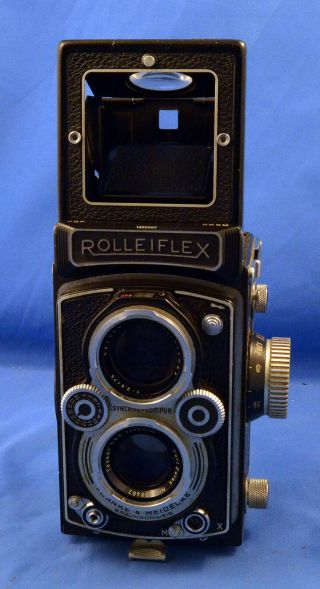 Vintage Rolleiflex DBP DBGM TLR Camera w/ Zeiss Tessar and Heidosmat Lenses 7