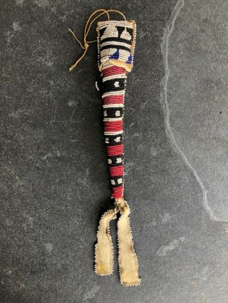 Antique Native American Southern Plains Beaded Awl Case Apache