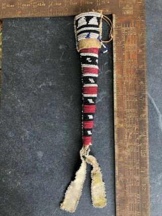 Antique Native American Southern Plains Beaded Awl Case Apache 2