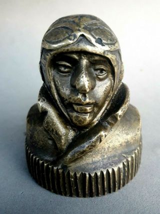 Vintage Rare Car Mascot Hood Ornament Radiator Cap Bronze