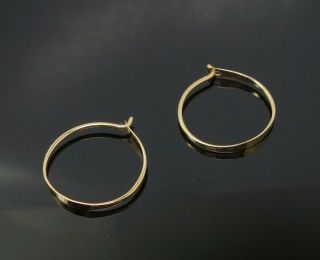 Vintage Hand Hammered Modernist Designer Ed Levin 14k Gold Hoop Earrings