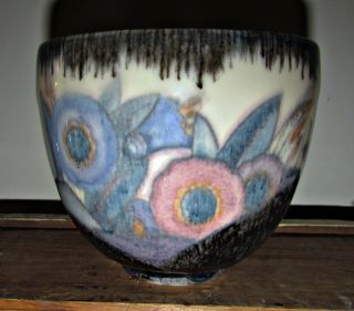 Antique 1929 Arts And Crafts Rookwood Pottery Bowl Vase Pot Flowers Signed