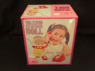 " Vintage Nib " Sears,  Roebuck,  And Co.  Big Toy Box Talking Telephone Doll,  Ec