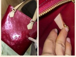Authentic Louis Vuitton Vernis Houston Handbag Candy Apple Red RARE 4