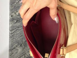 Authentic Louis Vuitton Vernis Houston Handbag Candy Apple Red RARE 8