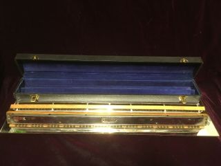 Vtg.  Rare M Hohner Double Bass Germany 23 Inch 48 Chord Harmonica