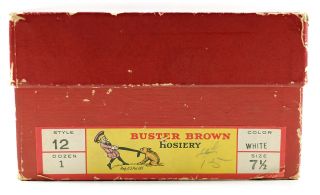 Buster Brown & Tige 1920s 1930s Antique Advertising Store Empty Box Hosiery 3