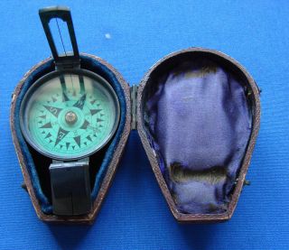 VINTAGE POCKET COMPASS WITH CASE by R & J BECK of LONDON 2