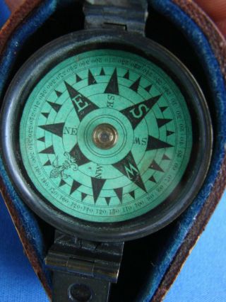 VINTAGE POCKET COMPASS WITH CASE by R & J BECK of LONDON 3