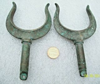 Vintage Solid Brass - Bronze Wilcox Crittenden 1 ?? Oar Locks,  Patina