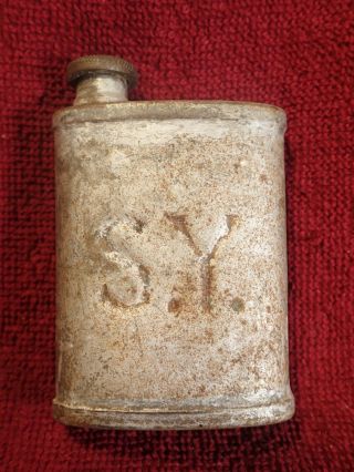 Vintage Old Smaller Size Military Metal Oil Can Oiler S.  Y.  Finland Finnish Wwii
