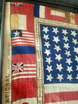 Antique Dec 26 1875 39 Star International United States Centennial Flag Rare 3