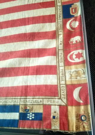 Antique Dec 26 1875 39 Star International United States Centennial Flag Rare 4