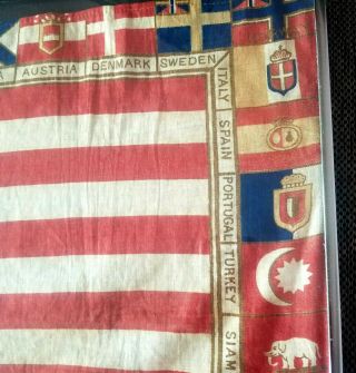 Antique Dec 26 1875 39 Star International United States Centennial Flag Rare 5