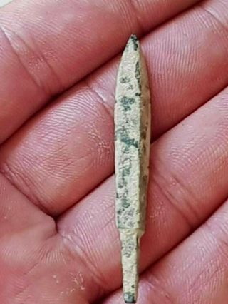 Fantastic Extremely Rare Intact Ancient Roman Bronze Arrowhead 8,  2 Gr 57 Mm