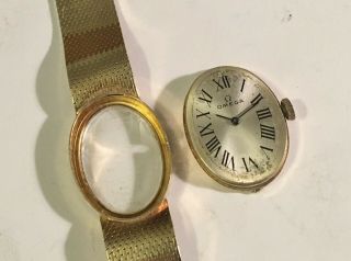 Vintage 1960 ' s OMEGA 14K Gold Ladies Wristwatch (35 Grams) All, 10