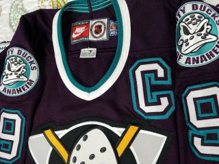 Nike Air Paul Kariya Anaheim Mighty Ducks Vintage 90s Hockey Jersey 44 M NHL VTG 4