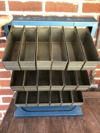 Vtg 1950s Bathey Floating Industrial Parts Bin Cabinet Cubbies Rack 18 Bins 16” 7