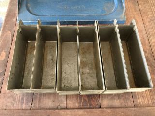 Vtg 1950s Bathey Floating Industrial Parts Bin Cabinet Cubbies Rack 18 Bins 16” 8