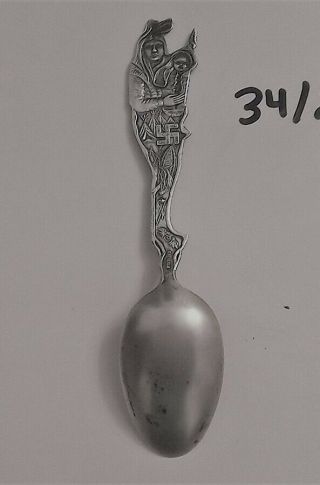 Vintage Sterling " Swastika " American Indian Souvenir Spoon