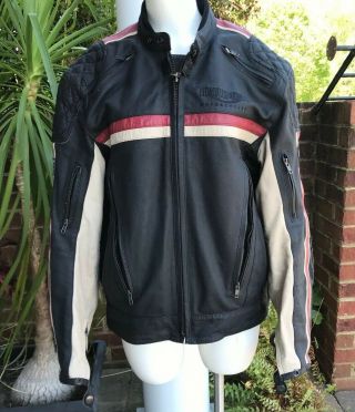 Mens Black Leather Triumph Motorcycle Jacket Vintage Size 44/56